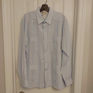 Men's Large Vintage Long Sleeve Guayabera Shirt by Ramon Puig